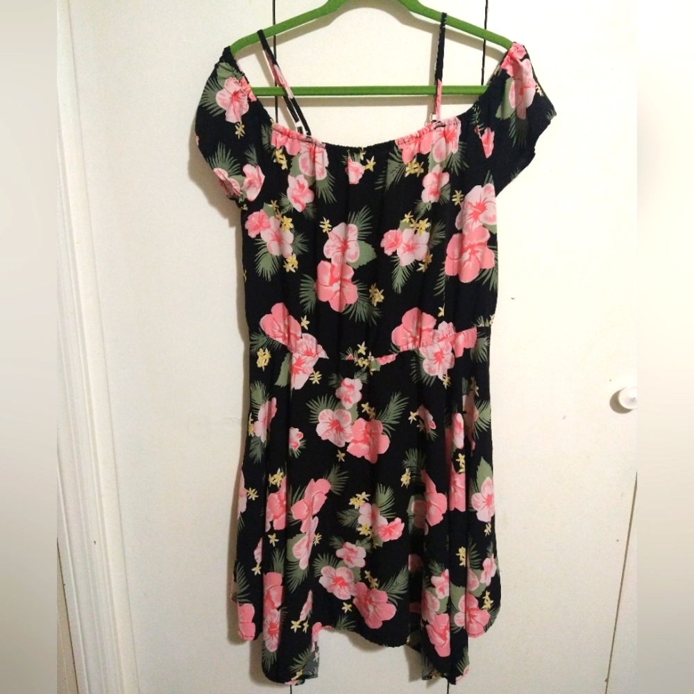 Womens Mommy & Me Tropical Cold Shoulder Midi Sun Dress XXL